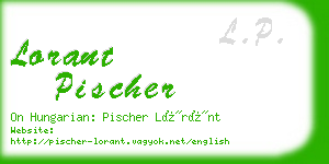 lorant pischer business card